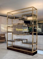 Tủ kệ trang trí inox mạ vàng