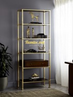 Tủ kệ trang trí inox mạ vàng