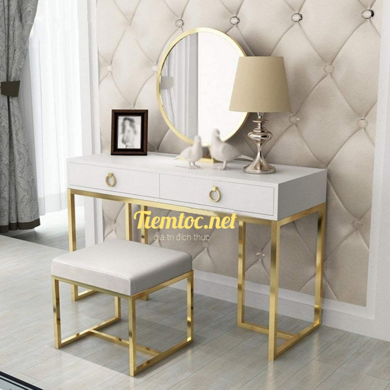 BÀN TRANG ĐIỂM ( INOX MẠ VÀNG)