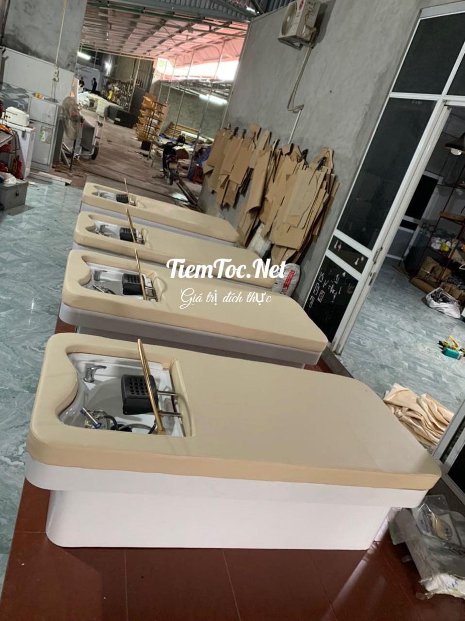 Giường Gội 2in1 Chậu Sứ Khung Inox : MSP 706